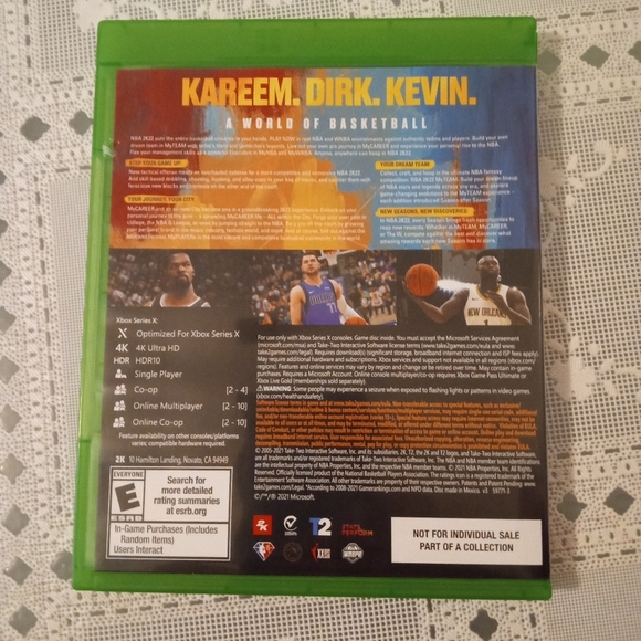 Xbox X NBA2K22 75th Anniversary Cover-Game, Jabbar, Durant, and Nowitzki - Picture 2 of 6